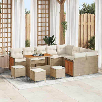 Tuinbankenset Met Kussen 13 Pcs Poly Rattan