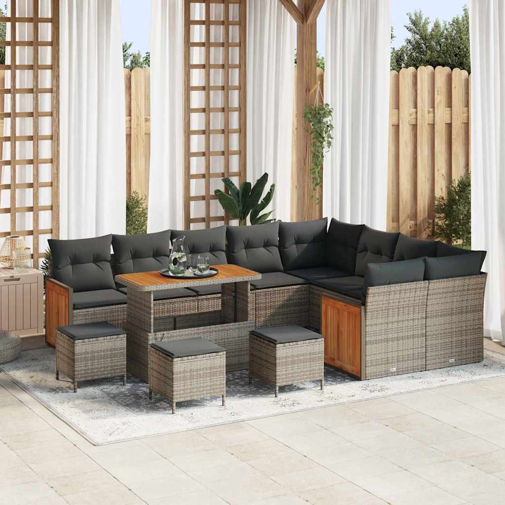 Tuinbankenset Met Kussen 13 Pcs Poly Rattan