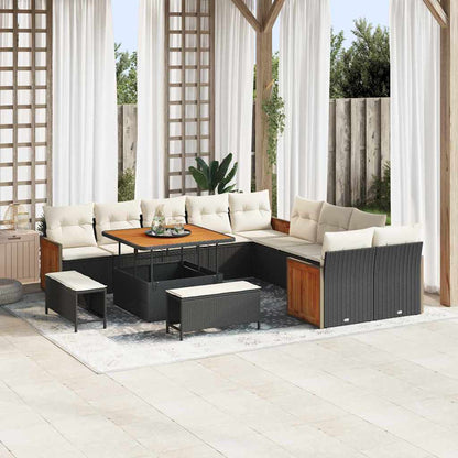Tuinbankenset Met Kussen 17 Pcs Poly Rattan