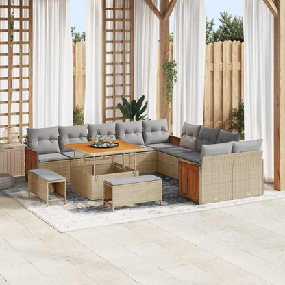 Tuinbankenset Met Kussen 17 Pcs Poly Rattan