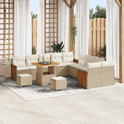 Tuinbankenset Met Kussen 17 Pcs Poly Rattan