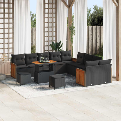 Tuinbankenset Met Kussen 17 Pcs Poly Rattan