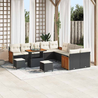 Tuinbankenset Met Kussen 17 Pcs Poly Rattan