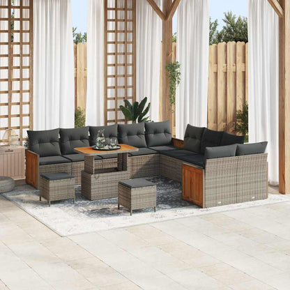 Tuinbankenset Met Kussen 17 Pcs Poly Rattan
