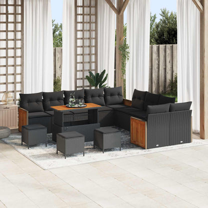 Tuinbankenset Met Kussen 17 Pcs Poly Rattan