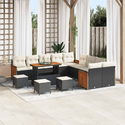 Tuinbankenset Met Kussen 17 Pcs Poly Rattan