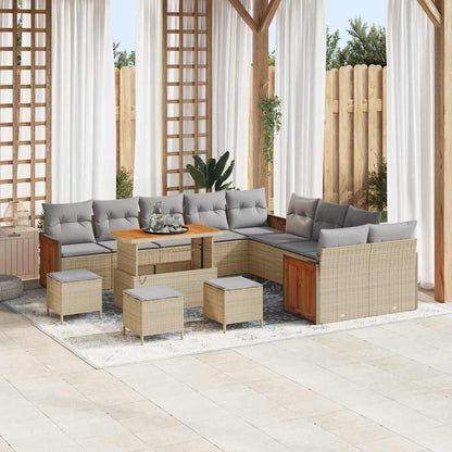Tuinbankenset Met Kussen 17 Pcs Poly Rattan