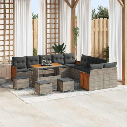 Tuinbankenset Met Kussen 17 Pcs Poly Rattan