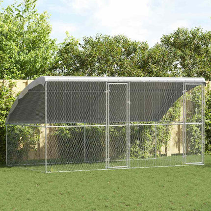 Kippenhok 2 St Zilver 400X200X200Cm