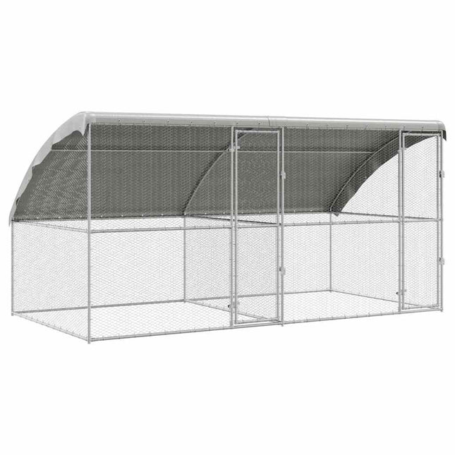Kippenhok 2 St Zilver 400X200X200Cm