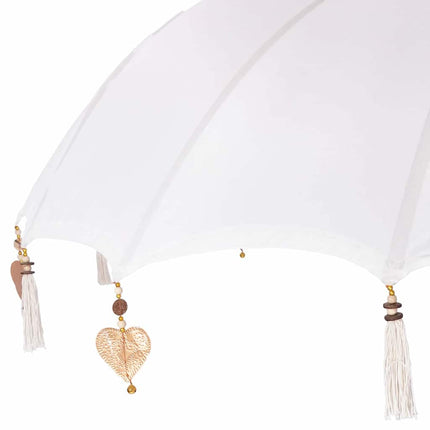 Balinese Parasol Met Basis Crème 185 X 185 X 260 Cm