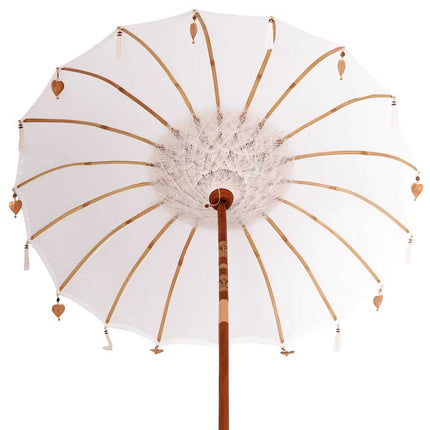 Balinese Parasol Met Basis Crème 185 X 185 X 260 Cm