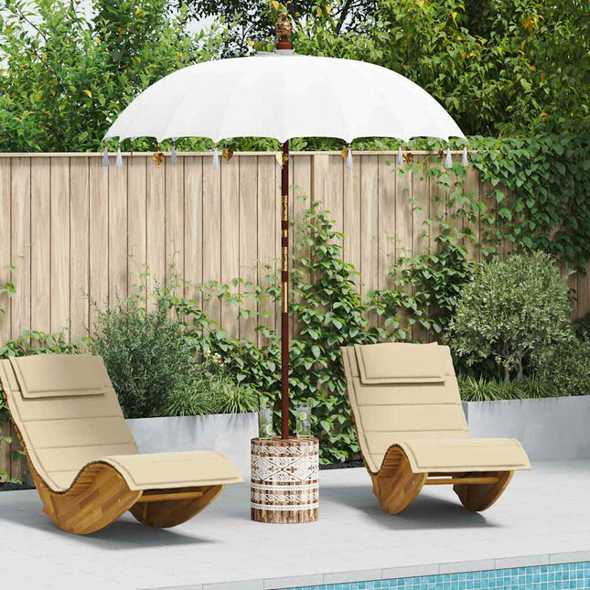 Balinese Parasol Met Basis Crème 185 X 185 X 260 Cm