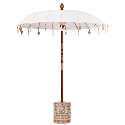 Balinese Parasol Met Basis Crème 185 X 185 X 260 Cm