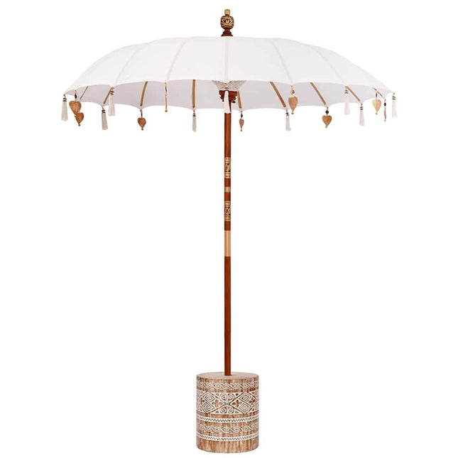 Balinese Parasol Met Basis Crème 185 X 185 X 260 Cm