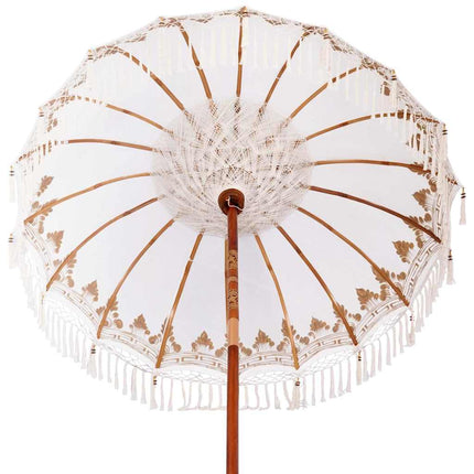 Balinese Parasol Met Basis Crème 185 X 185 X 260 Cm