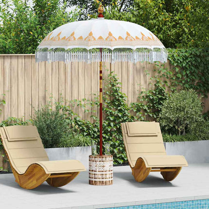 Balinese Parasol Met Basis Crème 185 X 185 X 260 Cm
