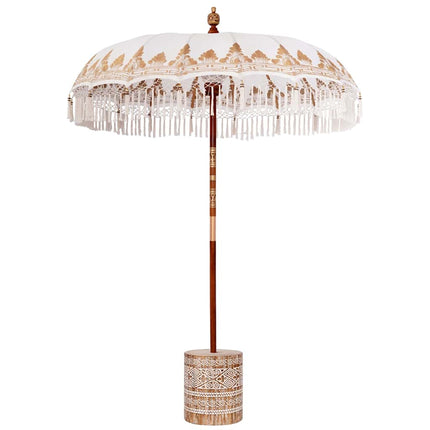 Balinese Parasol Met Basis Crème 185 X 185 X 260 Cm