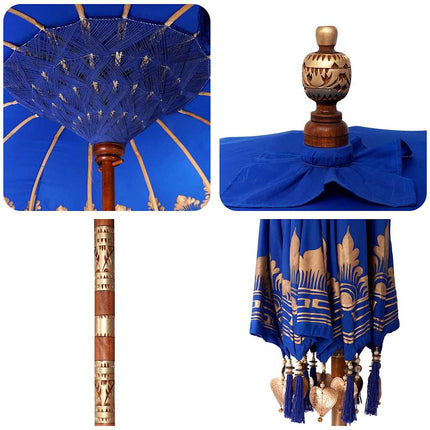 Balinese Parasol Met Basis Blauw 215 X 215 X 260 Cm