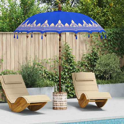 Balinese Parasol Met Basis Blauw 215 X 215 X 260 Cm