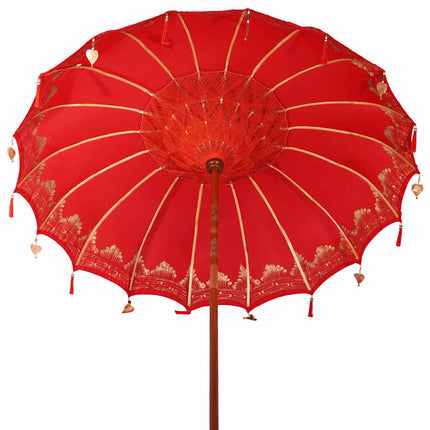 Balinese Parasol Met Basis Rood 215 X 215 X 260 Cm