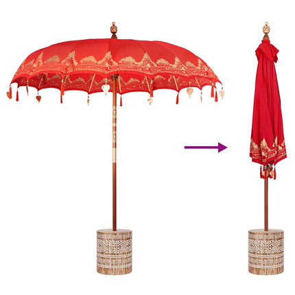 Balinese Parasol Met Basis Rood 215 X 215 X 260 Cm