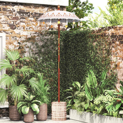 Balinese Parasol Met Basis Crème 95 X 95 X 260 Cm