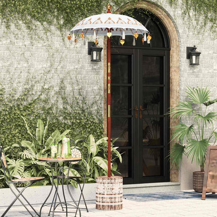 Balinese Parasol Met Basis Crème 95 X 95 X 260 Cm