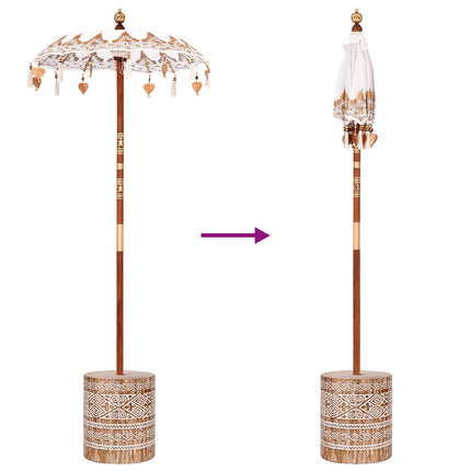 Balinese Parasol Met Basis Crème 95 X 95 X 260 Cm