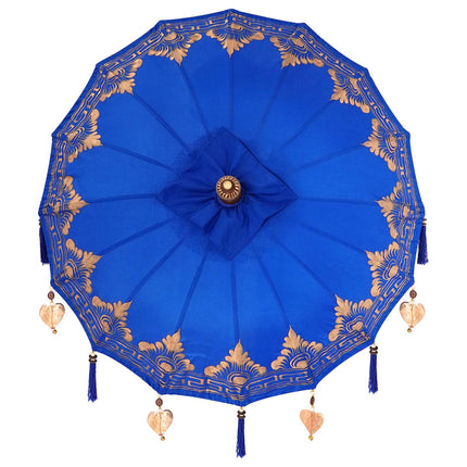 Balinese Parasol Met Basis Blauw 95 X 95 X 260 Cm