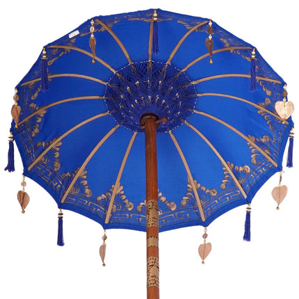 Balinese Parasol Met Basis Blauw 95 X 95 X 260 Cm