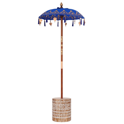 Balinese Parasol Met Basis Blauw 95 X 95 X 260 Cm