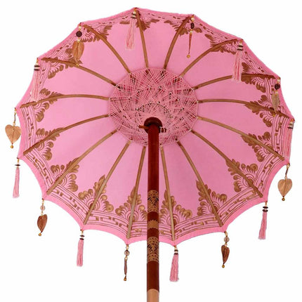 Balinese Parasol Met Basis Roze 95 X 95 X 260 Cm
