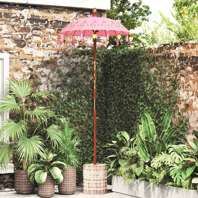 Balinese Parasol Met Basis Roze 95 X 95 X 260 Cm