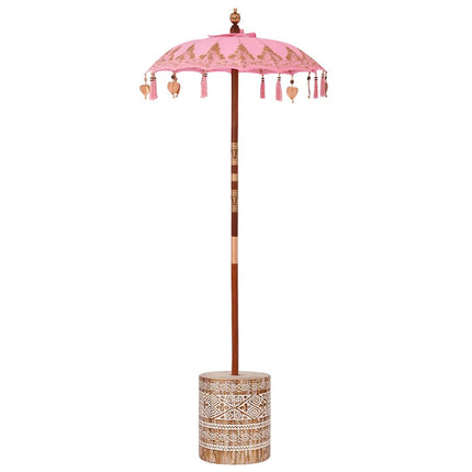Balinese Parasol Met Basis Roze 95 X 95 X 260 Cm