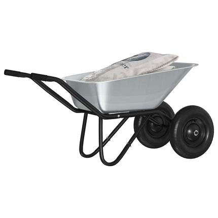 Kruiwagen Zilver En Zwart 137 X 60 X 65,5 Cm Staal