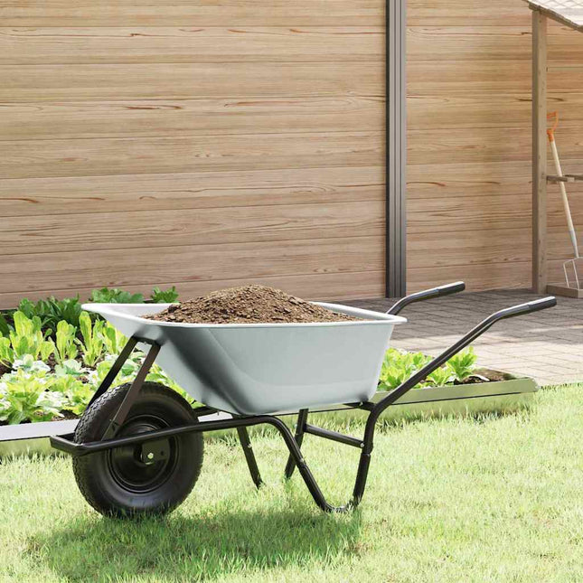 Kruiwagen Zilver En Zwart 137 X 60 X 65,5 Cm Staal