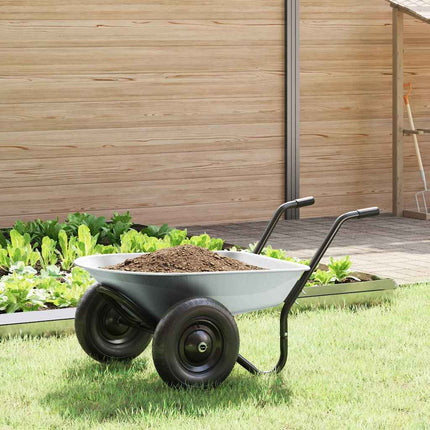 Kruiwagen Zilver En Zwart 137 X 60 X 65,5 Cm Staal