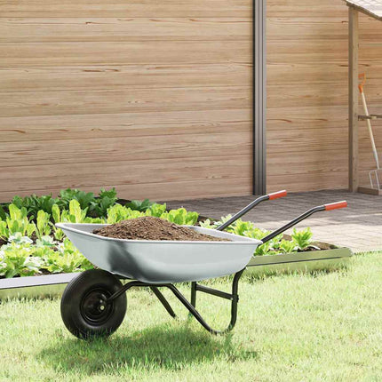 Kruiwagen Zilver En Zwart 137 X 60 X 65,5 Cm Staal