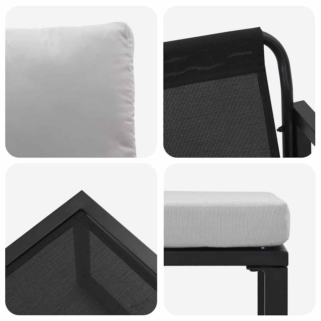 Tuinmeubelen 4 Pcs 2-Aantal Zitplaatsen Lichtgrijs Polyester