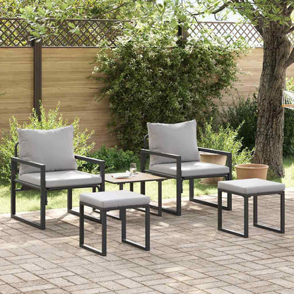 Tuinmeubelen 4 Pcs 2-Aantal Zitplaatsen Lichtgrijs Polyester