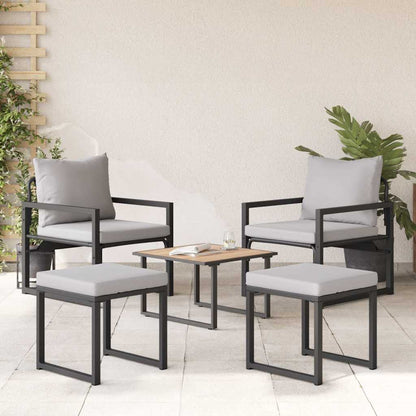 Tuinmeubelen 4 Pcs 2-Aantal Zitplaatsen Lichtgrijs Polyester