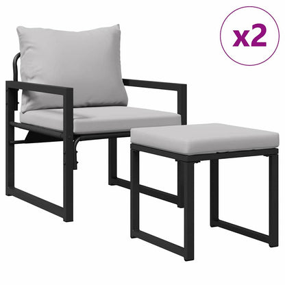 Tuinmeubelen 4 Pcs 2-Aantal Zitplaatsen Lichtgrijs Polyester
