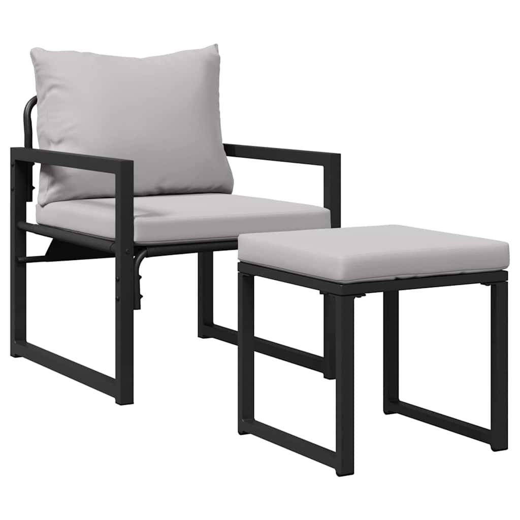 Tuinmeubelen 4 Pcs 2-Aantal Zitplaatsen Lichtgrijs Polyester