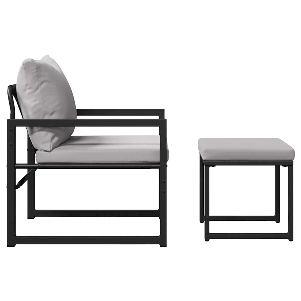 Tuinmeubelen 4 Pcs 2-Aantal Zitplaatsen Lichtgrijs Polyester