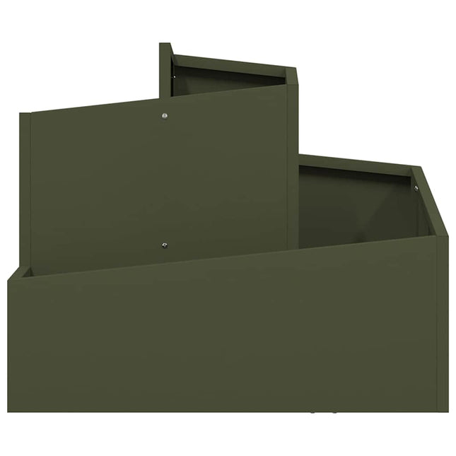 Tuin Bloempot Olijf Groen 60 X 60 X 50 Cm Koudgewalst Staal