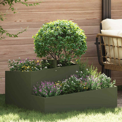Tuin Bloempot Olijf Groen 60 X 60 X 50 Cm Koudgewalst Staal
