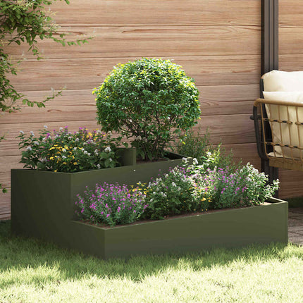 Tuin Bloempot Olijf Groen 60 X 60 X 50 Cm Koudgewalst Staal