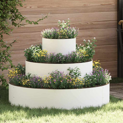Tuin Bloempot Wit 90 X 90 X 20 Cm Koudgewalst Staal