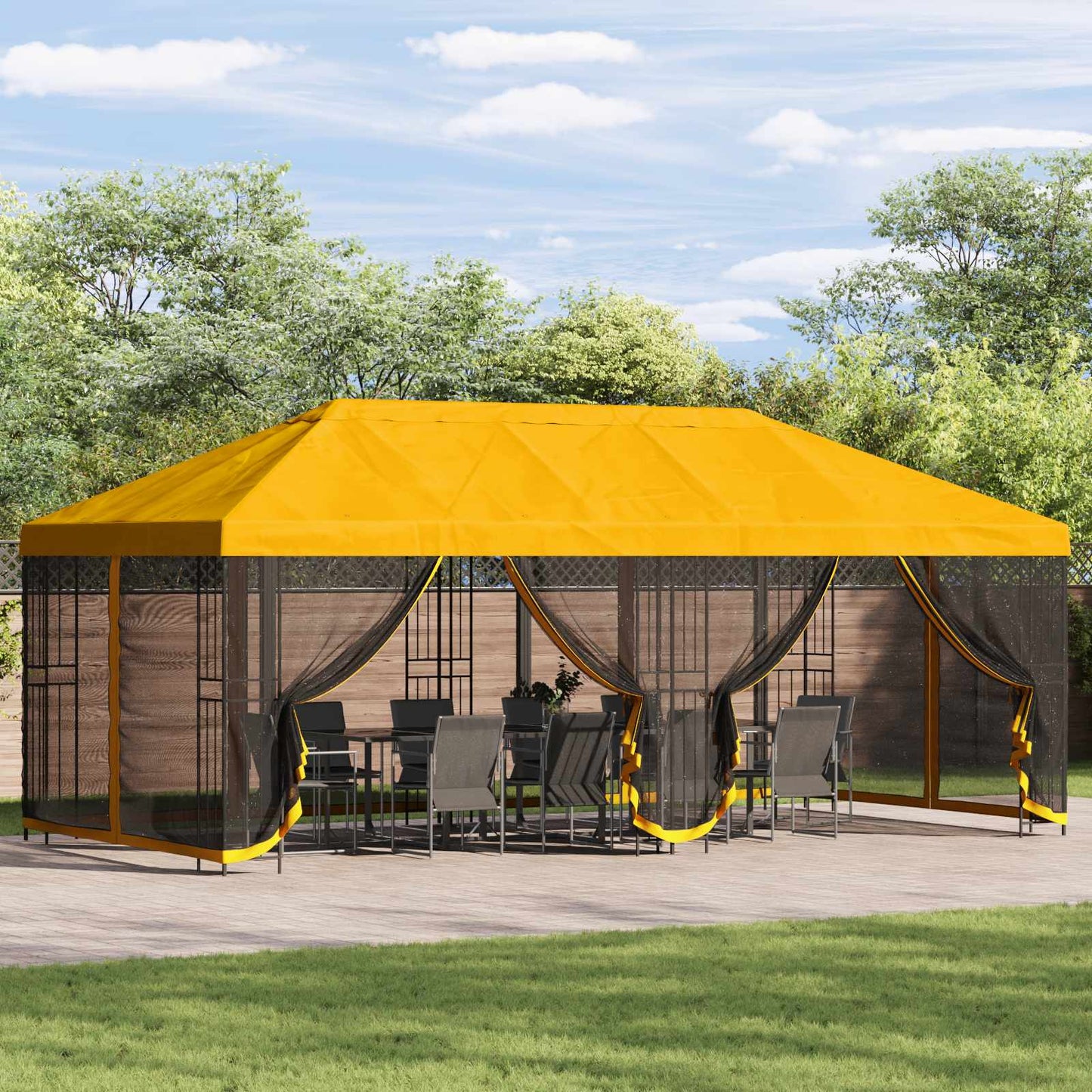 Paviljoen Met Zijwanden 6 X 3 M Polyester En Staal 190
